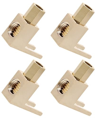 Gadpiparty Connettori a Banana Angolo Retto in Rame Placcato Oro, Set 4 Pezzi per Cavi Altoparlanti, Morsetti Audio Professionali per Amplificatori e Impianti Home Audio