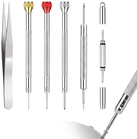 Tournevis Lunettes Opticien, Outils de Précision pour Montres et Électronique, Set de 6 Tournevis de Précision pour Réparation de Lunettes, Montres, Téléphones Mobiles et Bijoux, Adapté aux Technicien