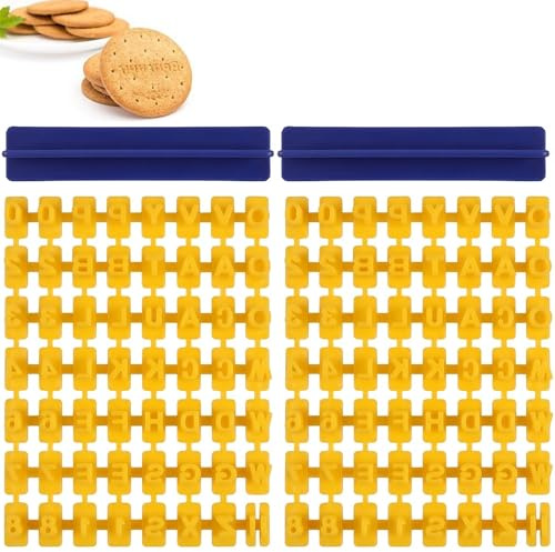 IBXWMNG 2 Sets Molde de Galleta del Alfabeto Número, Letras Para Arcilla,Sellos para Galletas Fondant Reposteria,para Cookies Galletas Pastelería Fondant, Decoración de Pasteles