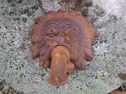Antikas - Bec de fontaine aspect fer ancien, motif Neptune, pour fontaine murale