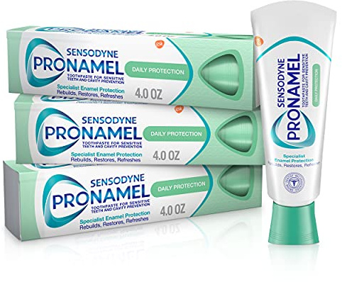 Sensodyne Pronamel Daily Protection Enamel Toothpaste for Sensitive Teeth, Mint Essence - 4 oz (Pack of 3)