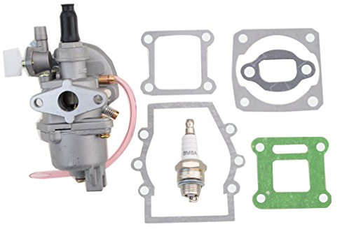 GOOFIT 2 Tiempos 13mm Minimoto Carburador Motor con Pistones y arandelas reemplazo para 23cc 33cc 43cc 47cc 49cc Pocket Bike Quad Desbrozadora Dirt Pit Bike Super Bike Motocross ATV