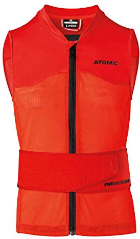 Atomic skidskydd väst för män, Live Shield Vest AMID M, med AMID-body, storlek M, röd, AN5205012M