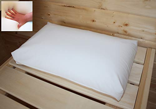 Supply24 since 2004 Orthopädisches Gelschaum-Saunakissen 40x24x12 cm – Made in Italy | Ergonomisch & wasserabweisend | RG60 Gelschaum | Hitzebeständiger Waschbarer Bezug (90°C) in Weiß