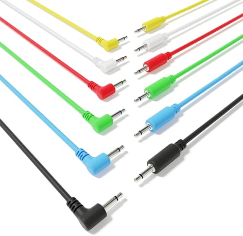 ExcelValley - 6A-Pack Hybrid Mono Modular Patchkabel TS 3,5mm 1/8Eurorack Synth Synthesizer [60cm 24]