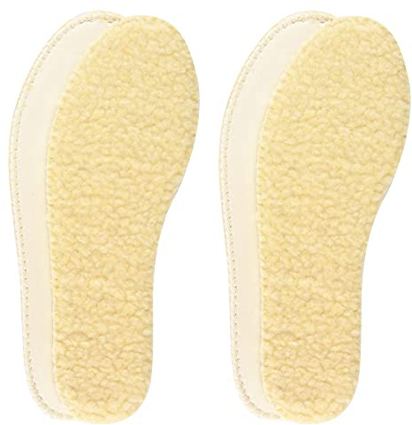 Knixmax 2 Pares Plantillas Lana Plantillas para Botas, Cálidas y Transpirables, Suaves y Cómodas para Hombre, Mujer y Niño Beige 42EU