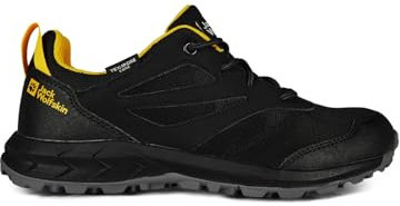 Jack Wolfskin Unisex Woodland Texapore Low K Walking-Schuh, Black/Burly Yellow Xt, 36 EU