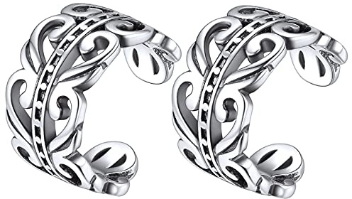 ChicSilver 925 Sterling Silver Ear Cuff Earrings for Women Irish Celtic Knot White Gold Plated Silver Clip on Cartilage Helix Ear Cuffs Non-Piercing Hypoallergenic Jewelry