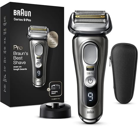 Braun Series 9 Pro Premium Rasierer Herren mit 4+1 Scherkopf, Elektrorasierer mit ProLift Trimmer, 60 Min. Akkulaufzeit, Wet&Dry Anwendung auf 1-, 3- und 7-Tage-Bart, 9415s