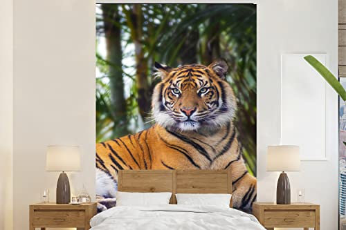 Selbstklebend Tapete Wandpapier Wandaufkleber Fototapete Tapeten Wanddeko 200x300 cm Tiger - Tiere - Wald - Dschungel