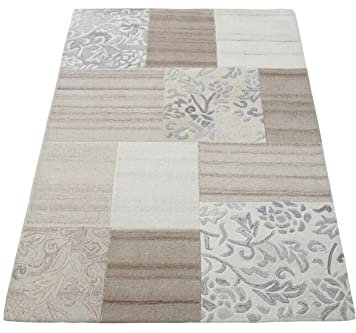 Beige 160X230 cm Teppich 100% Wolle Compatible with Braun Orientteppich Handgetuftet HT272