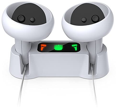 para Oculus Quest 2 VR estación de Carga de Controlador Multifuncional,Base de refrigeración, estación de Acoplamiento de Doble Carga para Soporte Oculus Quest 2 VR (Blanco,Oculus Quest 2) TY-18170S