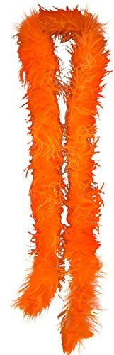 Asudaro 2M Federschal, Frauen Bunter Federboa Boa Schal Weiche bunte Federboa DIY Hochzeits Tanzschal für Halloween-Party, Mehrfarbiges Federboa-Kostüm DIY Verkleidung Zubehör Orange