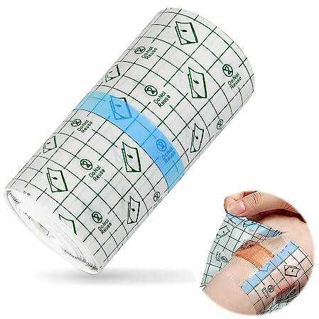 SPERMUOY Benda Trasparente Impermeabile, Nastro Medico Trasparente 15cmx10m, Trasparente Nastro Per Medicazione, Pellicola Trasparente per Ferite, Sport, Bagno