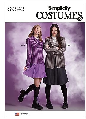 Simplicity Schnittmuster-Set für Damen-Kostüme, Design Code S9843, Größen 34-36-40-42, mehrfarbig
