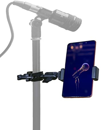 Hocoder Phone Holder for Mic Stand Clamp for Music Microphone Stand Smartphone Mount Multi Angle 360° Swivel