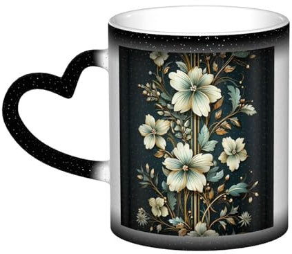 VducK Coffee Mugs Green Vine Plant Printed Personalised Heat Change Mug Magic Heat Sensitive Mug Ceramic Great Mug Gift