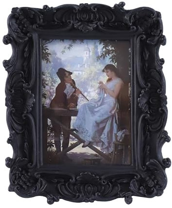 S GMOMENT Marcos de fotos vintage de 2.5 x 3.5 pulgadas, marcos de fotos barrocos ornamentados vintage con cristal frontal, montaje en pared y exhibición de mesa, decoración retro decorativa para el