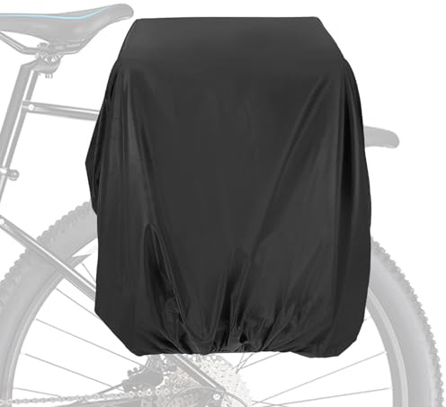 PATIKIL 80L Bicycle Rear Rack Rain Cover, Bike Trunk Rain Cover Waterproof Cycling Rain Cover for Mountain Cycling Hybrid Bike, M, Black