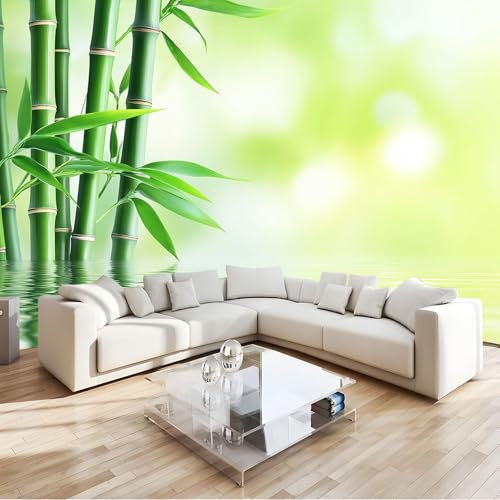 Belleza Natural Fotomural bambú verde Fotomural Pared, 250x175 cm Papel Pintado 3D, Fotomurales Decoración de Comedores Moderna Lana Sala Cuarto Salón
