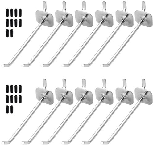 Ericrise 20 Pezzi Ganci per Pannelli Forati, 10 cm Ganci in Metallo per Pannello Forato, Gancio Organizzativo Ganci Singoli, per Esposizione al Dettaglio e Organizzare vari Strumenti