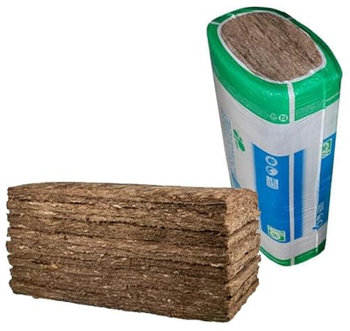 Suinga Pannello in lana di roccia 135 x 60 x 5 cm (confezione da 12,96 M2) | Isolamento termico e acustico per abitazioni | Lana isolante per la casa