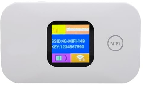 Cuifati 4G WiFi Mobile Hotspot Tragbarer WiFi -Router -Reise -Hotspot mit 2100 -mAh & LED -Display für Reisecamping Bis zu 10 Geräte 300 Mbit/S