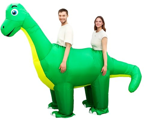 Yearntown Two Person Inflatable Dinosaur Costume Adult, Blow Up Couples Halloween Costume 2025 Funny Outfit for Adult Cosplay(Dinosaur)