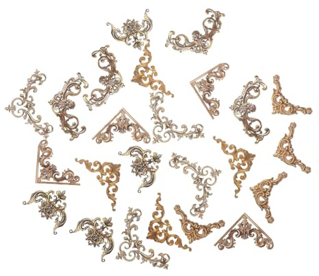 Generisch 24 Stück Vintage Barock Ecken Aufkleber Retro Dekorative Ecken für Scrapbooking Fotoalben und Journale Diy Bastelbedarf Filigrane Designs für Persönlichen Stil