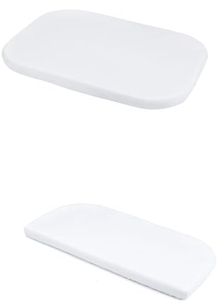 Waldin Spannbettlaken, Babybett 5in1, Jersey Baumwolle | 2er Set 93 x 65 und 93 x 44 cm, Farbe Weiß, Oeko Tex zertifiziert, Rutschfest, Waschbar bei 40 °C