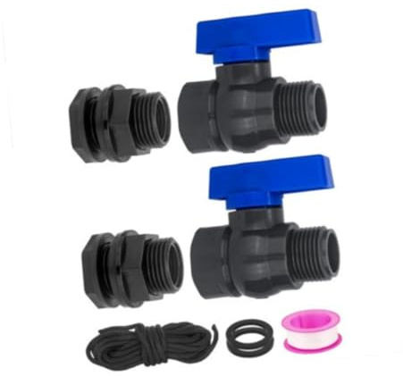 Baoblaze Kit Rubinetto per barile di Pioggia da 2 Pezzi, Set deviatore per barile d'Acqua, Kit deviatore da Giardino da 3/4