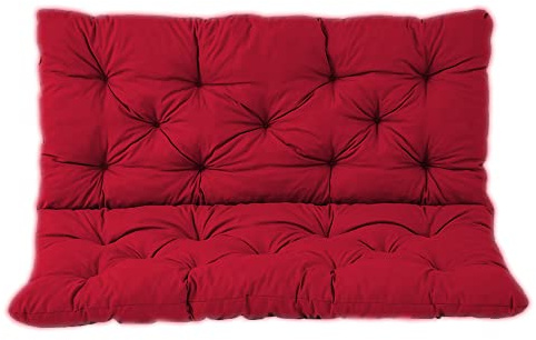 Hollywood Swing Cushion Set with Backrest Outdoor Replacement Seat Pads for 2/3-Seater Benches Soft Garden Furniture Cushions with Ties Comfortable Patio Accessories