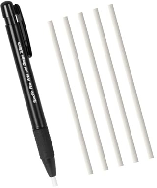 Nachfüllbarer Radierstift, 3,8 mm, harte Spitze für saubere Korrekturen bei Zeichnungen, Schulprojekten und Kunstwerk-Radierstift mit Nachfüllungen