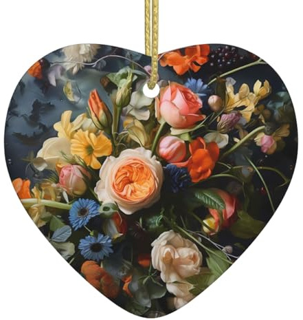YYHWHJDE Colgante de cerámica con estampado de ramo disperso, decoración de interiores, regalo para festivales