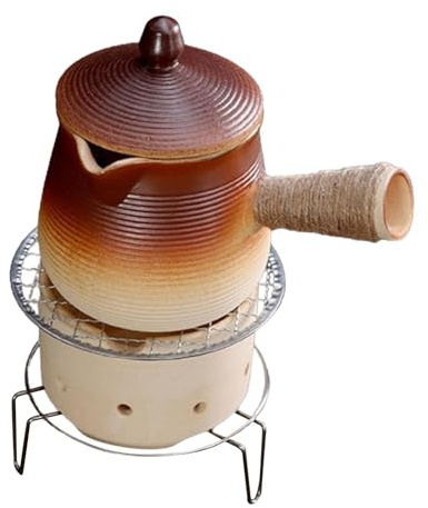 EIOLWJIEO Set di teiere in ceramica con infusore, teiera classica per la cucina di casa, per gli amanti del tè, set in ceramica e fornello per la cucina casa, teiera resistente all'usura, resistente