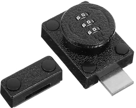 FIXOSHEE Verrou de Porte à Code sans Perçage, Loquet en Alliage de Zinc, Mécanisme Push-pull, Verrouillage Sécurisé pour Portes Coulissantes Anciennes, Serrure Antivol pour Intérieur,