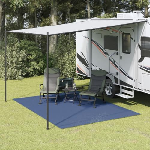 Ziaphsol Zeltteppich Blau 3,5 x 2,5 m aus Polyester Netz mit PVC Schaumbeschichtung, rutschfeste Bodenplane für Zelt, Wohnwagen und Vorzelt, faltbar für Camping und Reisen