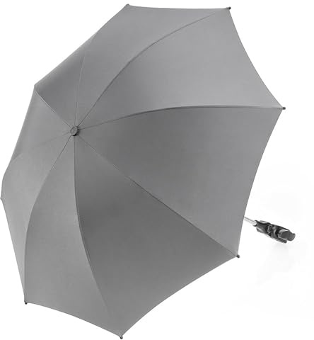 Zamboo Sombrilla Carrito Bebé Universal con Protección UV50+ - Paraguas Parasol con 12 Posiciones para Cochecitos y Sillas de Paseo - Sombrillas Regulables Diámetro 73 cm - Repelen el Agua - Gris