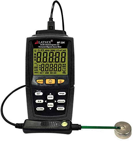MF-30K AC/DC Gauss-Messgerät mit Zertifikat – misst Magnetfeldstärke und Polung, inklusive Hochstromfelder bis 15.000 µT