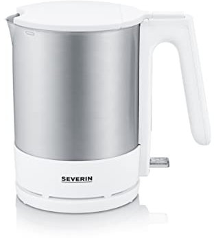 SEVERIN 3419-000 WK 3419 Wasserkocher, 2200, 1.7 liters, Edelstahl-gebürstet/weiß
