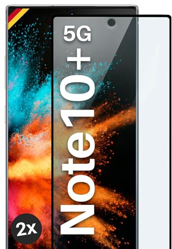 moex CurveProtect Tempered Glass Screen Protector for Samsung Note 10 Plus (4G/5G) Full Screen Protector Rimless, Full Screen Completely Covered, Curved 3D Glass Film, Black, Pack of 2
