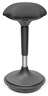 DIGITUS Tabouret Ergonomique - réglable en Hauteur par vérin à gaz - Tabouret de Bureau - Fonction Bascule - Charge de 125kg - Assise pivotante - Noir