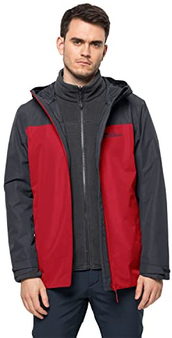 Jack Wolfskin Herren Taubenberg 3in1 Jkt M Jacket, Adrenaline Red, M EU