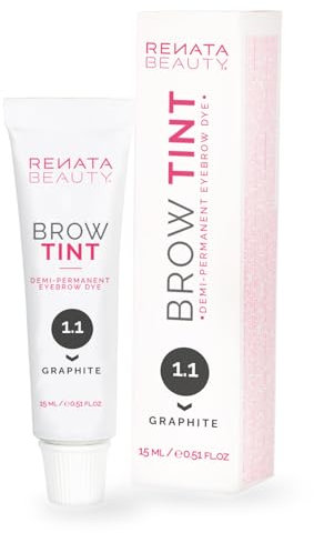 Renata Beauty Augenbrauenfarbe - Premium Augenbrauen-Färbemittel - 15 ml anpassbaresund langanhaltende Augenbrauen-Farbe für 4 Wochen - sicher und sanft - in 4 Farben erhältlich [Graphit-Grau]