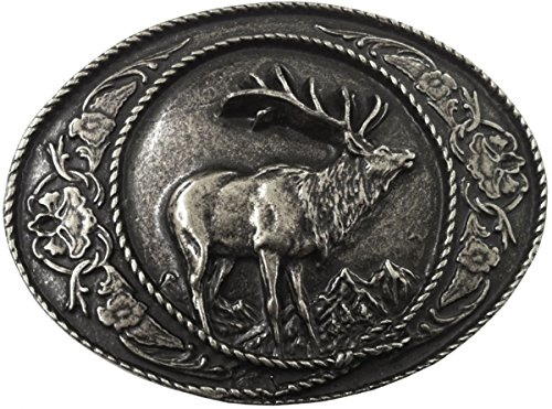 BELTINGER Gürtelschnalle Hirsch mit Rahmen 4,0 cm | Buckle Wechselschließe Gürtelschließe 40mm Massiv | für Jagd-Outfit