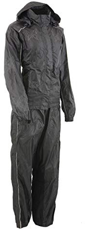 NexGen SH2342 Women's Black Water Resistant Rain Suit with Reflective Butterflies - X-Small
