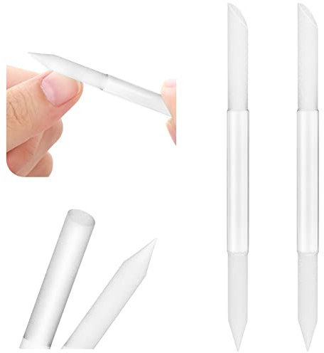 Sibba 2 pezzi di vetro spingicuticole strumento per la rimozione delle cuticole bifacciale per manicure e manicure, lime di precisione professionali abrasive, saloni per unghie da donna a casa