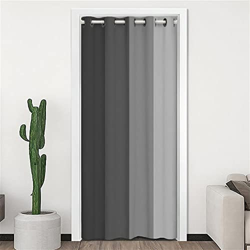SK Studio Vorhang Blickdicht Thermo Gardinen mit Ösen Türvorhang Kälteschutz Wärmeisolierend für Schlafzimmer Wohnzimmer Tür Schrank Vorhang Grau, 120x220cm