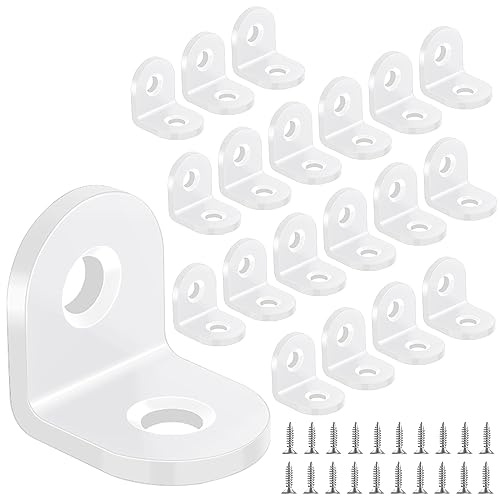 Yeepeo 20 Stück Winkelverbinder 20 × 20mm, Weiß Edelstahl Winkel Metallwinkel 90 Grad L Form Möbelwinkel Edelstahlwinkel Winkel Klein Mit 40 Schraube für Holz Möbel Tabelle Stuhl