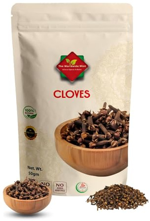 Clous de Girofle Entiers 50 g | Qualité Premium | Séchés au Soleil | Indonésien | Sans Gluten | Non OGM | Sans Additifs | Sans Conservateurs